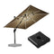 PURPLE LEAF Quadratischer Sonnenschirm mit LED-Solarbeleuchtung und Schirmständer