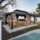 Gartenpavillon 3.65X6 m winterfest mit verzinktem Stahldach für Terrasse