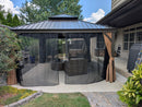 Gartenpavillon 4,25x4,85 m aus Aluminium mit Moskitonetz für Garten