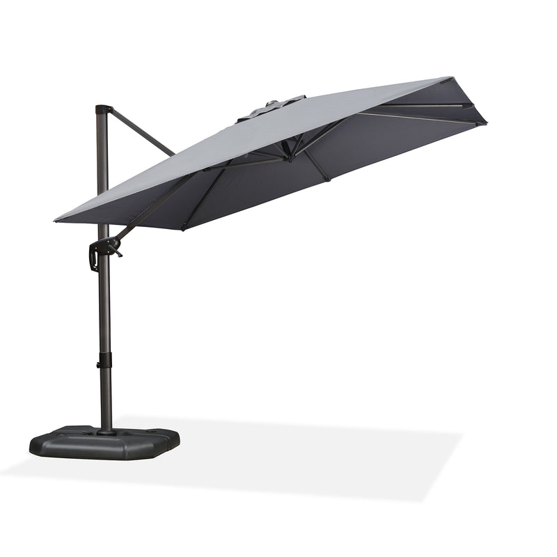 PURPLE LEAF Sonnenschirm Groß Ampelschirm mit Kurbel 360-Grad Drehbar mit Fußpedal für Terrasse, Balkon Sonnenschutz