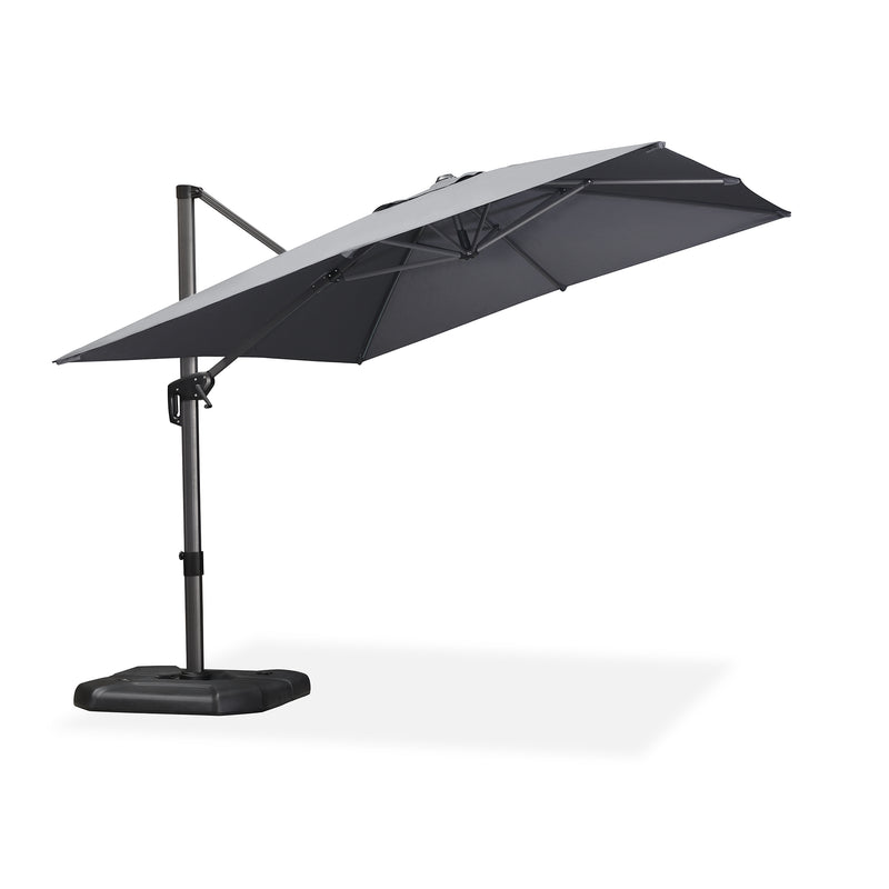 PURPLE LEAF Sonnenschirm Groß Ampelschirm mit Kurbel 360-Grad Drehbar mit Fußpedal für Terrasse, Balkon Sonnenschutz