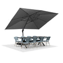 PURPLE LEAF Sonnenschirm Groß Ampelschirm mit Kurbel 360-Grad Drehbar mit Fußpedal für Terrasse, Balkon Sonnenschutz