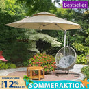 PURPLE LEAF Sonnenschirm Balkon runder Regenschirm, mit 360° Rotation, Gartenschirm mit Kurbel