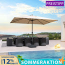PURPLE LEAF Aluminium Marktschirm für Terrasse, Garten & Gewerbe – Stabiler Outdoor-Sonnenschirm