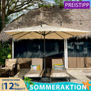 PURPLE LEAF Aluminium Marktschirm für Terrasse, Garten & Gewerbe – Stabiler Outdoor-Sonnenschirm