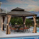 Gartenpavillon 3.65x3.65 m am Pool Sonnenschutz für Terrasse