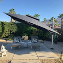 PURPLE LEAF Sonnenschirm Ampelschirm Drehbar Neigbar Kippbar Marktschirm 360°Rotation, Gartenschirm mit Kurbel