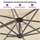 PURPLE LEAF Sonnenschirm Groß Ampelschirm mit Kurbel 360-Grad Drehbar mit Fußpedal für Terrasse, Balkon Sonnenschutz Überlegene strukturelle Unterstützung