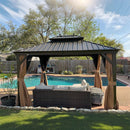 Gartenpavillon 3x3.65m am Pool aus Aluminium rostfest