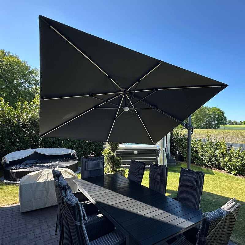 PURPLE LEAF Wirtschaftlicher Terrassen-Sonnenschirm mit drehbarem Rechteck und quadratischem Outdoor-Sonnenschirm