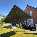 PURPLE LEAF Wirtschaftlicher Terrassen-Sonnenschirm mit drehbarem Rechteck und quadratischem Outdoor-Sonnenschirm