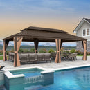 XXL Gartenpavillon 4.25x6 m wasserdicht am Pool aus Aluminium