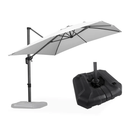 PURPLE LEAF Sonnenschirm Groß Ampelschirm mit Kurbel 360-Grad Drehbar mit Schirmständer