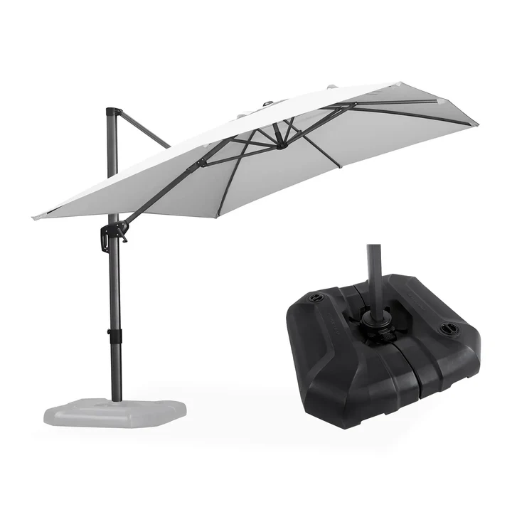 PURPLE LEAF Sonnenschirm Groß Ampelschirm mit Kurbel 360-Grad Drehbar mit Schirmständer