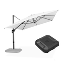 PURPLE LEAF Sonnenschirm Groß Ampelschirm mit Kurbel 360-Grad Drehbar mit Schirmständer