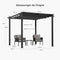 PURPLE LEAF Pergola Aluminium Einziehbare für den Außenbereich mit Sonnenschutzdach, Terrasse, Unterstand für Hinterhof, Metallgrill-Pavillon-PRG