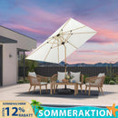 PURPLE LEAF Holzoptik Sonnenschirm Mittelsäulenschirm aus Aluminium Marktschirm für Balkon Market Garten
