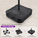 PURPLE LEAF Doppelseitiger, rechteckiger Marktschirm mit Standfuß für Terrasse & Garten