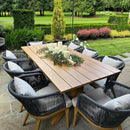 PURPLE LEAF 9-teiliges Gartenmöbel-Set aus Aluminium, Terrassenmöbel, 8 Gartenstühle mit Tisch, rostfest, Balkonmöbel, Ess-Set für den Garten, Natur