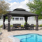 PURPLE LEAF Grau Alu Pavillon Wasserdicht Stabil Winterfest Wetterfest Gartenpavillon mit 4 Doppel Seitenteile Hardtop Pavillon mit Stahldach