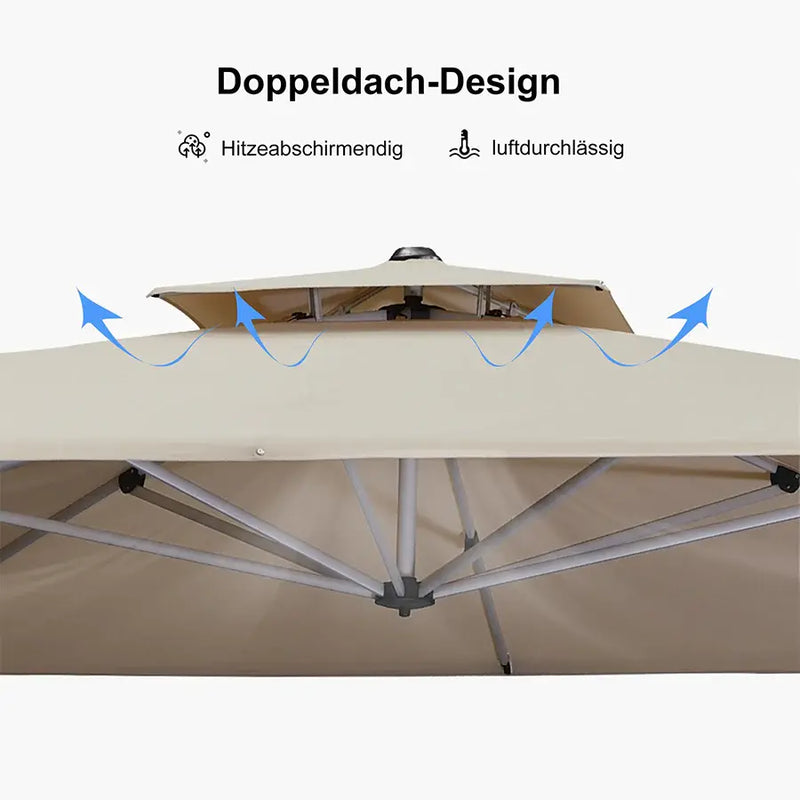 PURPLE LEAF rechteckiger Sonnenschirm mit Schirmständer ideal für Garten & Terrasse mit UV-Schutz