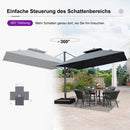 PURPLE LEAF Sonnenschirm Quadratischer Regenschirm Drehbar Neigbar mit 360°Rotation, Gartenschirm mit Kurbel