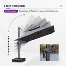 PURPLE LEAF Sonnenschirm Quadratischer Regenschirm Drehbar Neigbar mit 360°Rotation, Gartenschirm mit Kurbel