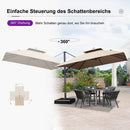 PURPLE LEAF Sonnenschirm Quadratischer Regenschirm Drehbar Neigbar mit 360°Rotation, Gartenschirm mit Kurbel