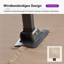 PURPLE LEAF Sonnenschirm Quadratischer Regenschirm Drehbar Neigbar mit 360°Rotation, Gartenschirm mit Kurbel