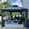 PURPLE LEAF Grau Alu Pavillon Wasserdicht Stabil Winterfest Wetterfest Gartenpavillon mit 4 Doppel Seitenteile Hardtop Pavillon mit Stahldach