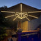 PURPLE LEAF runden Sonnenschirm mit Led Solar Beleuchtung Ampelschirm Gartenschirm Terrassenschirm mit Kurbel, 360°Rotation