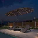 PURPLE LEAF Doppelseitiger Sonnenschirm mit LED-Beleuchtung – inklusive Sockel für den Außenbereich