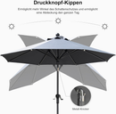 PURPLE LEAF Mittelstock-Sonnenschirm mit Kurbel & Neigungsfunktion – ideal für Terrasse und Garten