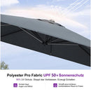 PURPLE LEAF Sonnenschirm groß Ampelschirm Rund 360-Grad drehbar mit Schirmständer