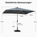 PURPLE LEAF Sonnenschirm mit Schirmständer Garten-Mittelsäulenschirm Set – Aluminium Marktschirm Groß, Wasserfest & UV-Schutz, Stabiler Tischschirm für Terrasse und Balkon
