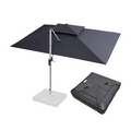 PURPLE LEAF rechteckiger Sonnenschirm mit Schirmständer ideal für Garten & Terrasse mit UV-Schutz