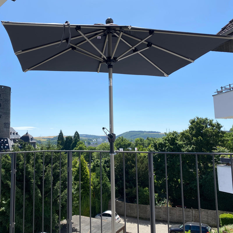 PURPLE LEAF Sonnenschirm Alu Gartenschirm Mit 30° Neigung Terrassenschirm Tischschirm Wasserdichter Mittelstockschirme für Market