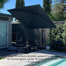PURPLE LEAF Wirtschaftlicher Terrassen-Sonnenschirm mit drehbarem Rechteck und quadratischem Outdoor-Sonnenschirm