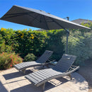 PURPLE LEAF Sonnenschirm 300 x 300 cm Groß Ampelschirm mit Kurbel 360-Grad Drehbar mit Fußpedal und Kreuzsockel für Terrasse Balkon Sonnenschutz