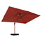 PURPLE LEAF Rechteckiger Sonnenschirm aus Aluminium in Holzfarbe mit Schirmständer