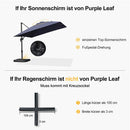 PURPLE LEAF Sonnenschirmständer beschwerter Sockel, Schirmständer,befüllbar mit Wasser oder Sand, für Ampelschirm, Gewichtsbasis 150 KG, Schwarz
