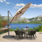 PURPLE LEAF Sonnenschirm groß Ampelschirm Rund 360-Grad drehbar mit Schirmständer