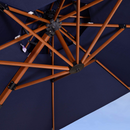 PURPLE LEAF Garten Sonnenschirm, rund Alu Holzoptik Ampelschirm Überhang mit Kurbelgriff
