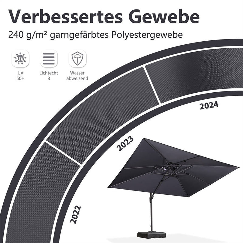 PURPLE LEAF Sonnenschirm Drehbar Neigbar mit Schirmständer