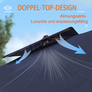 PURPLE LEAF Rechteckiger Doppel Dach Aluminium Groß Sonnenschirm mit LED und Kurbel