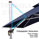 PURPLE LEAF Quadratischer Sonnenschirm mit LED-Solarbeleuchtung und Schirmständer