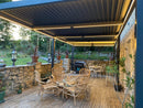 PURPLE LEAF Lamellen Pergola Lamellendach mit LED-Lichtleiste für Garten Terrasse, Anthrazit