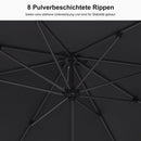 PURPLE LEAF Aluminium-Marktschirm mit Schirmständer für Terrasse, Garten & Gastronomie – Stabiler Outdoor-Sonnenschirm