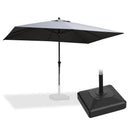 PURPLE LEAF Aluminium-Marktschirm mit Schirmständer für Terrasse, Garten & Gastronomie – Stabiler Outdoor-Sonnenschirm