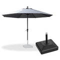 PURPLE LEAF Aluminium-Marktschirm mit Schirmständer für Terrasse, Garten & Gastronomie – Stabiler Outdoor-Sonnenschirm